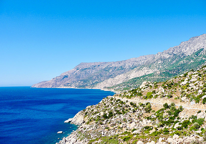 The road to the village of Magganitis on Ikaria in Greece.