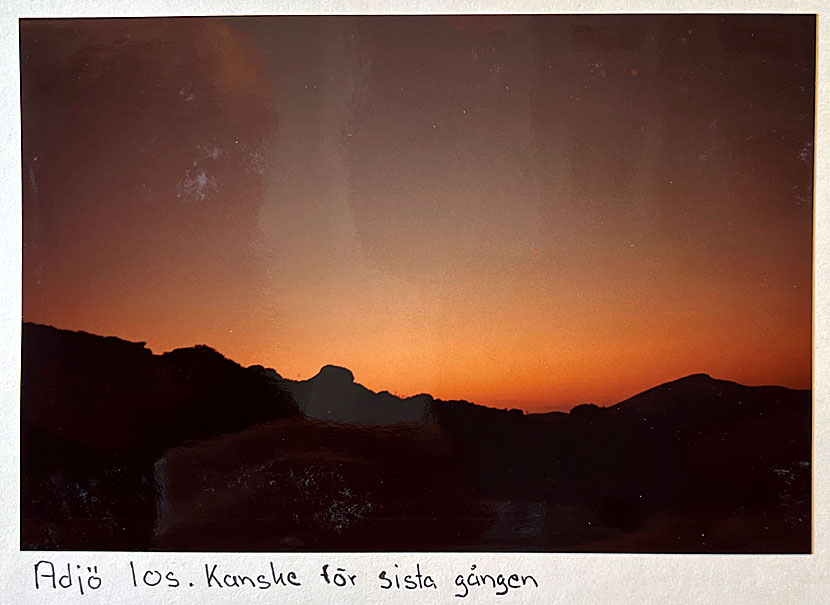 The sunset on Ios in 1985.