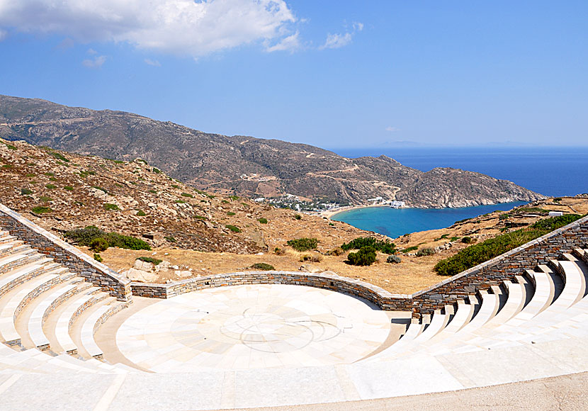 The amphitheater overlooking Mylopotas beach on Ios.