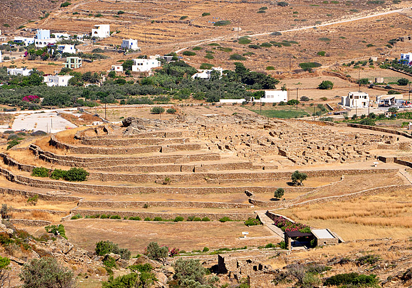 The archaeological excavations of Skarkos in Ios Greece.