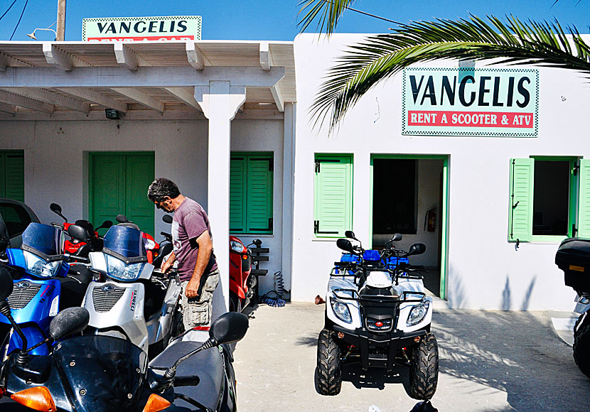 Vangelis Rent A Scooter & ATV in Chora on Ios in the Cyclades is very good.