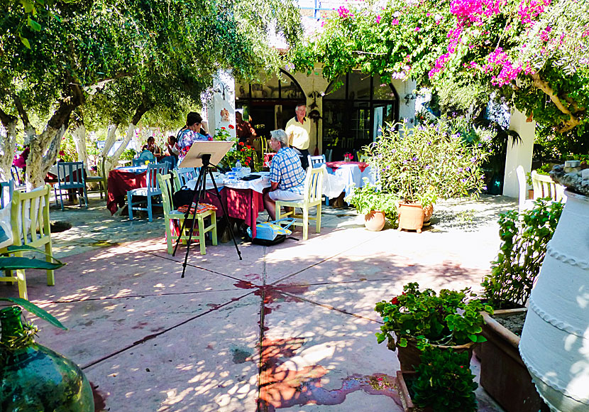 Great Greek food at Harrys Restaurant in Emporios on Kalymnos.