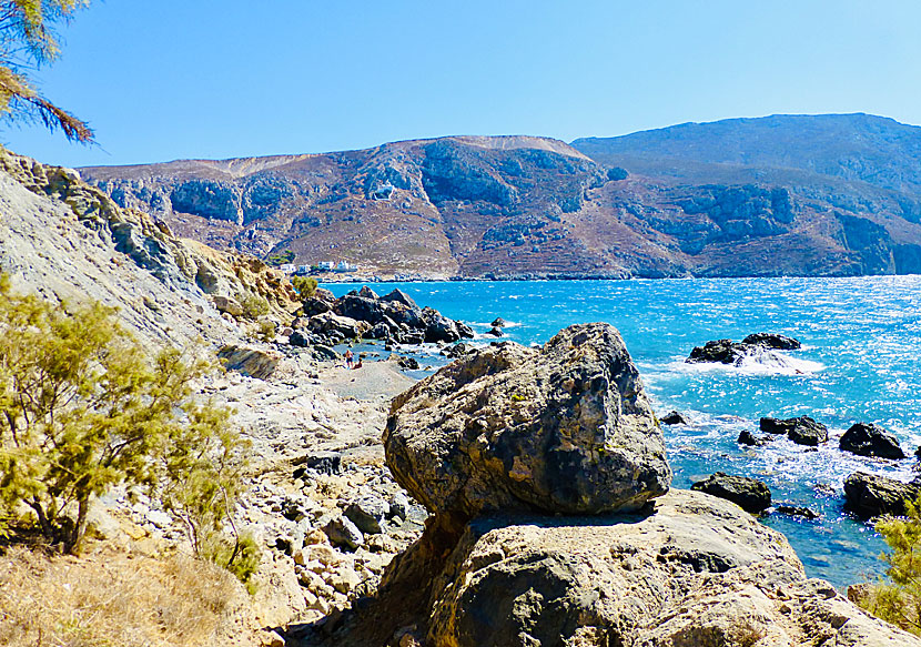 Kalimera beach on Kalymnos is located between Kantouni, Linaria and Platys Gialos beaches.
