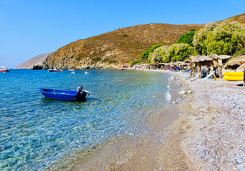 The best beaches on Kalymnos. Kalamies beach.