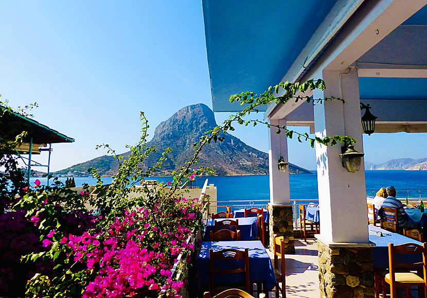 View of Telendos from one of the restaurants in Massouri on Kalymnos.