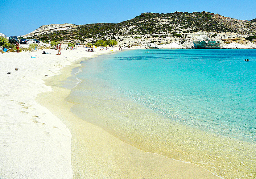 Prassa beach is Kimolos best sandy beach. The beach is also called Agios Georgios beach.