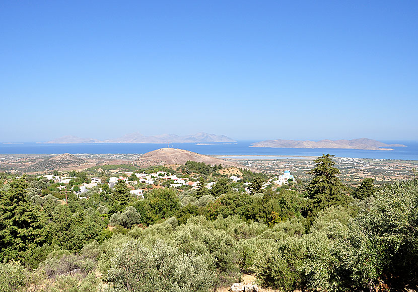 View of Zia and out over the sea of Kos island.
