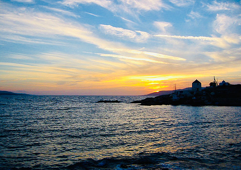 The sunset on Koufonissi seen from the port.