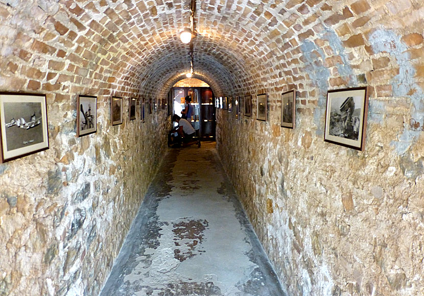 Tunnels in Leros War Museum in Merikia on Leros in the Dodecanese.