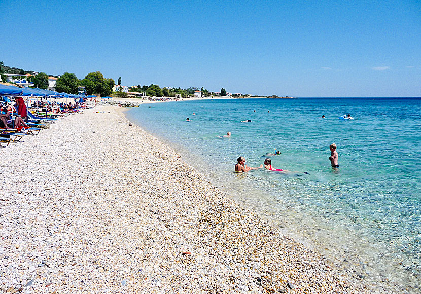 Pebble beach in Agios Isidoros on Lesvos.