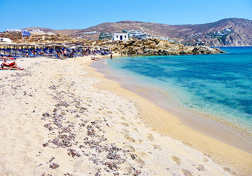 Agrari beach on Mykonos in Greece.