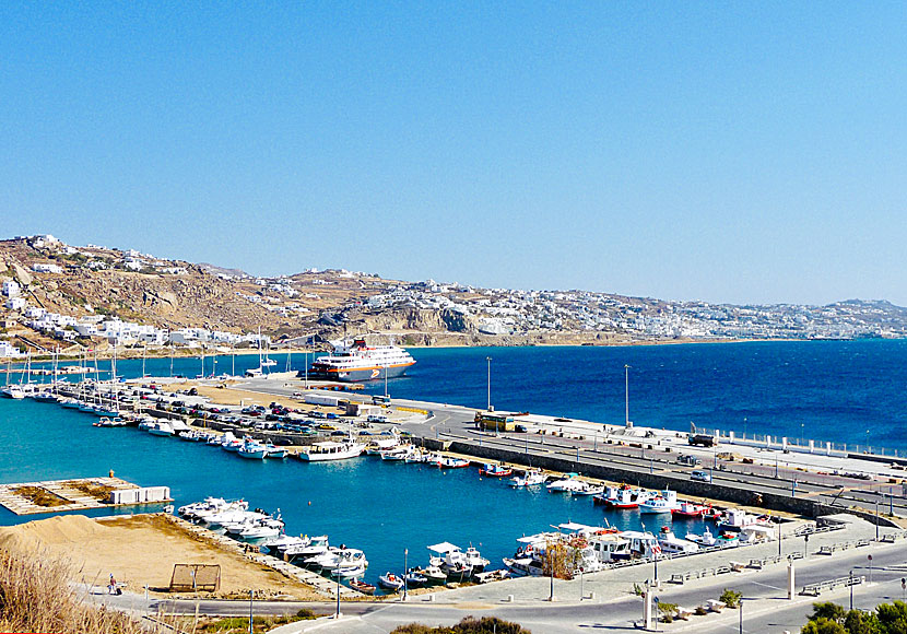 The big port north of Mykonos Town.
