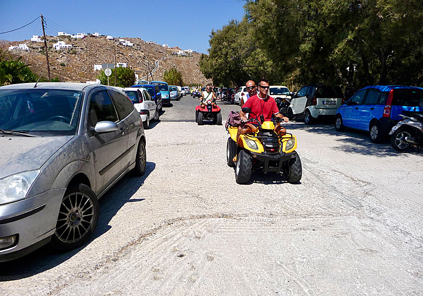 Rent a quad bike, ATV, moped and car on Mykonos in Greece.
