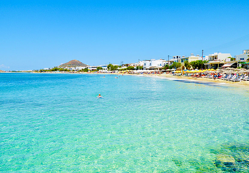 Agia Anna beach on Naxos in Greece.