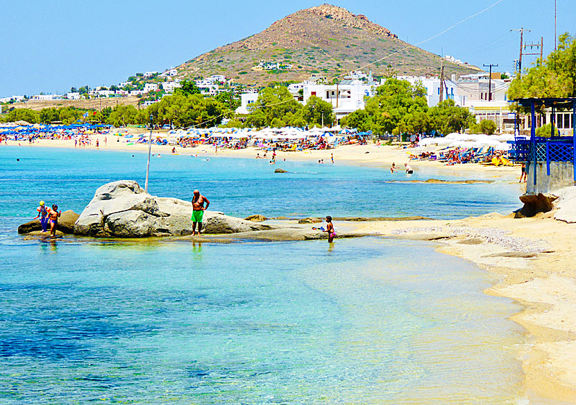 Children love the beach in Agios Prokopios.