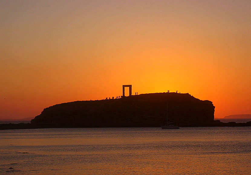 Sunset from Portara in Naxos.