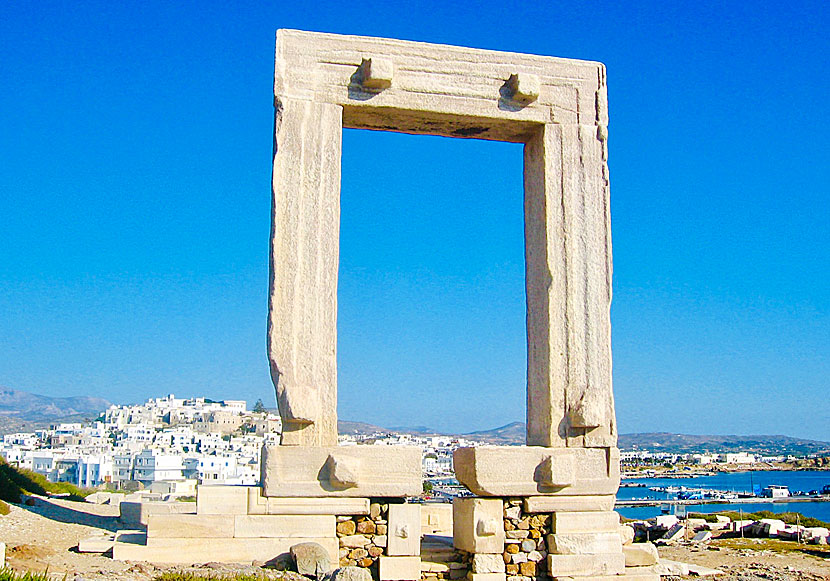 Portara and Temple of Apollo in Naxos Town.