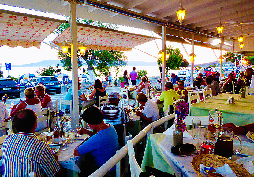 Good restaurants and tavernas in Agios Prokopios in Naxos.