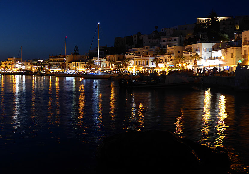 The waterfront promenade in Naxos Town is lined with tavernas, ouzerias and cafes.