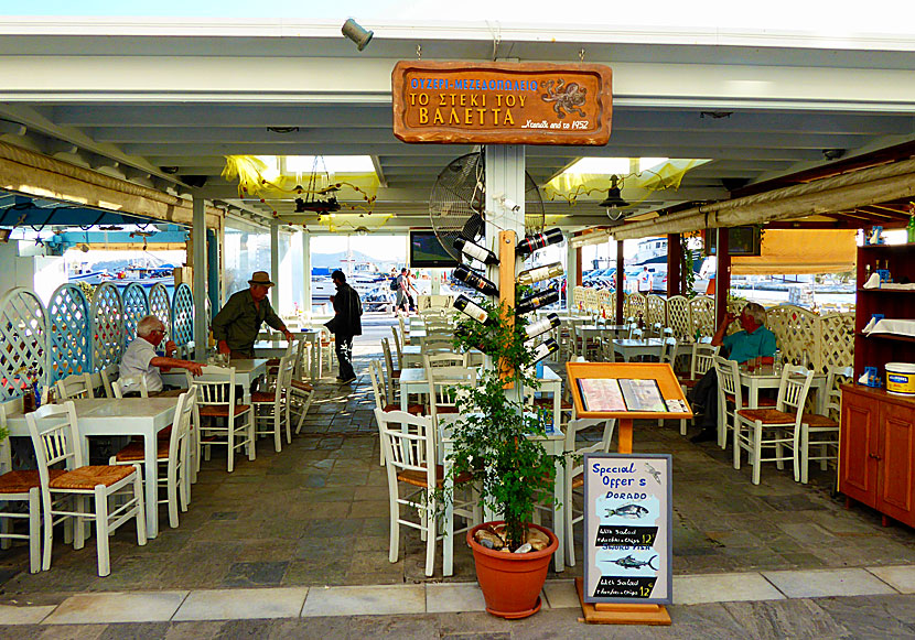 Restaurant To Steki tou Valletta in Naxos town.