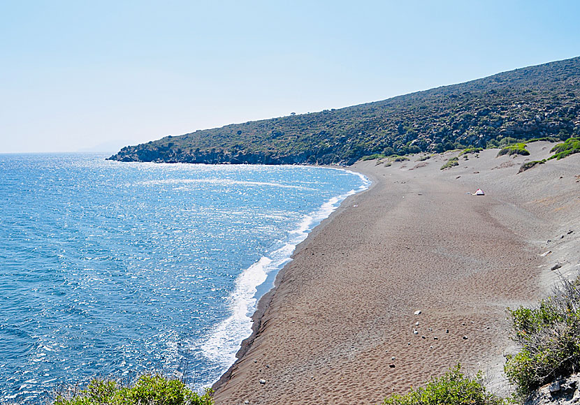 The best beaches on Nisyros. Pachia Amos beach.