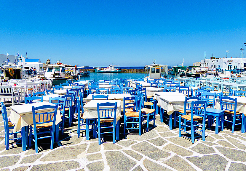 The adorable fishing port of Naoussa in Paros.