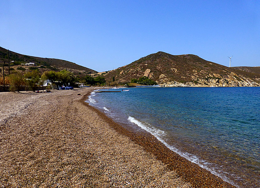 The best beaches on Patmos. Lambi beach.