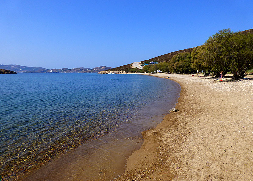 The best beaches on Patmos. Livadi Geranou beach.