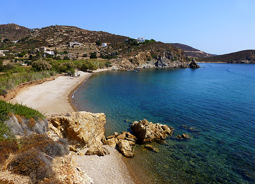 The best beaches on Patmos. Vagia beach.