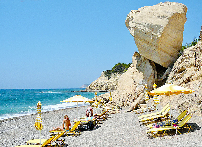Fourni beach on the west coast of Rhodes.