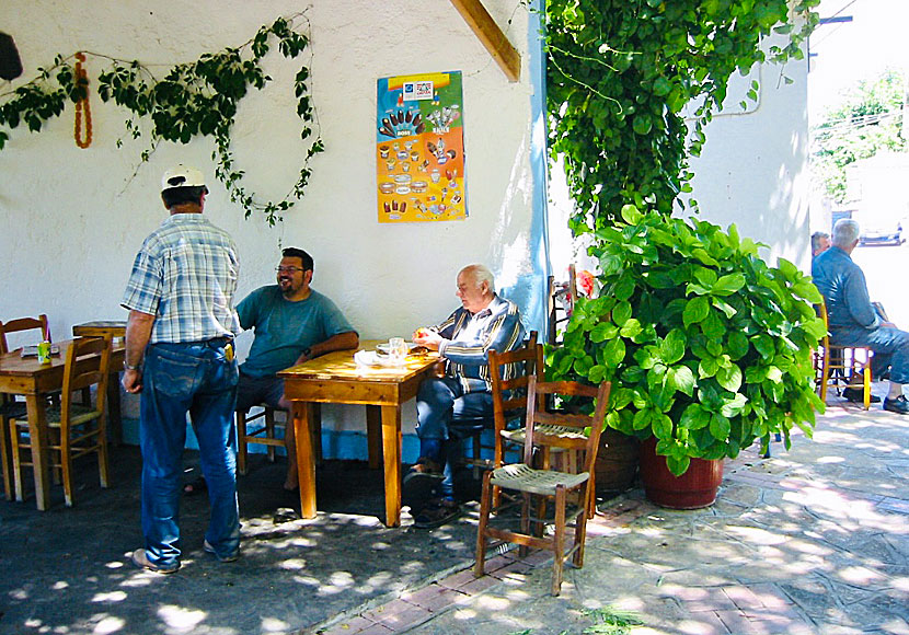 Taverns, restaurants and cafes in the village of Drakei on Samos.