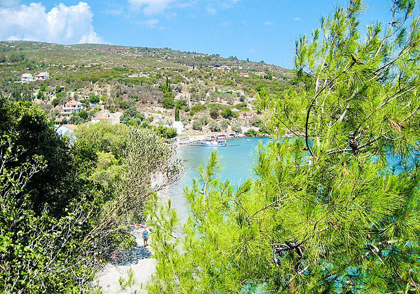 Good hotels and pensions by the beach in Kerveli on east Samos.
