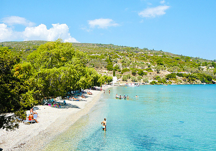 The best beaches in Samos. Kerveli beach.