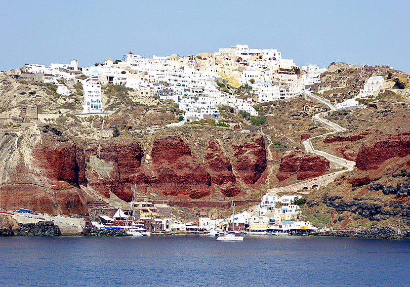 The ferry ride to Oia on Santorini is one of the most beautiful things to do in Greece.