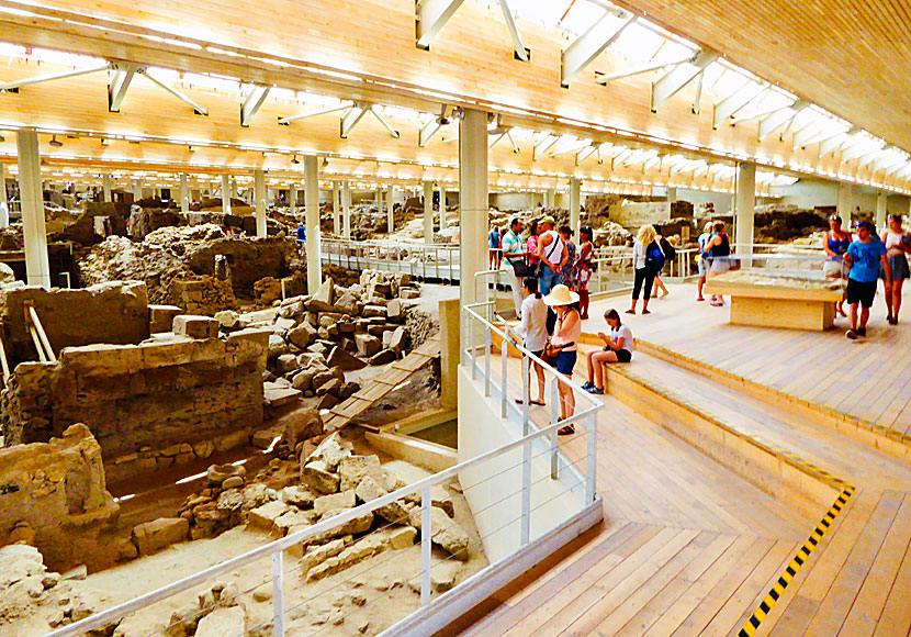 Don't miss the excavations at Akrotiri when you travel to Santorini in Greece.