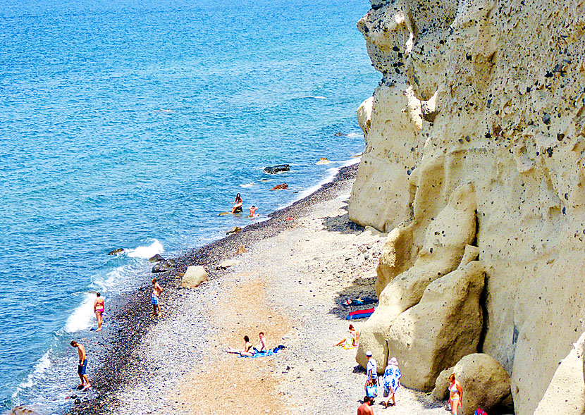 Katharos beach near Oia village and Baxedes and Paradisos beaches.