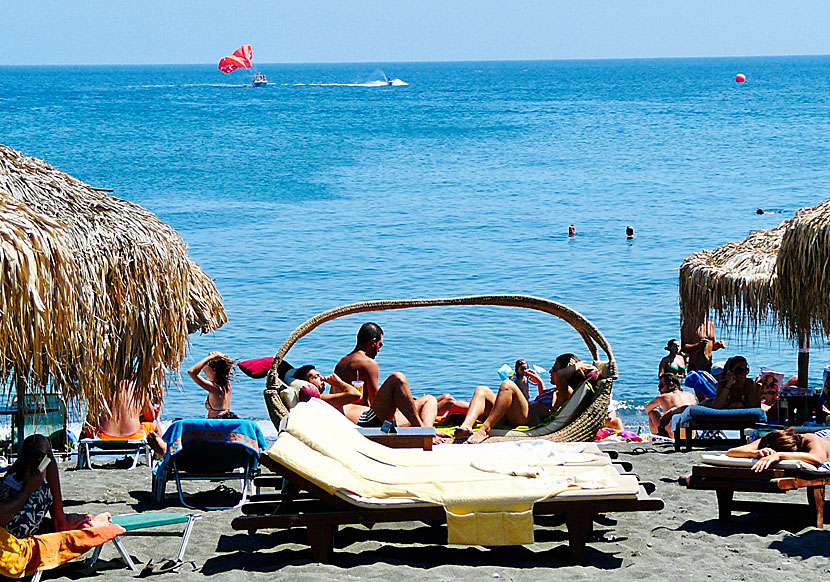 Don't miss Perivolos beach when you visit Emporio and Kastelli on Santorini.