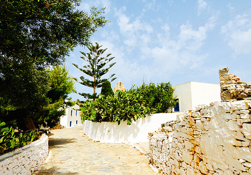 It takes about 20 minutes to walk from Chora to Messaria.