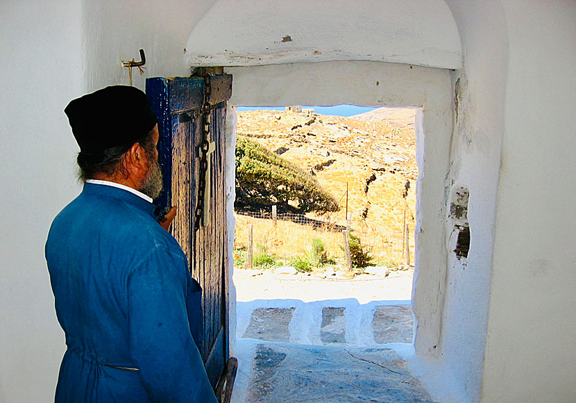 Monks in the monastery of Moni Taxiarchon on Serifos.