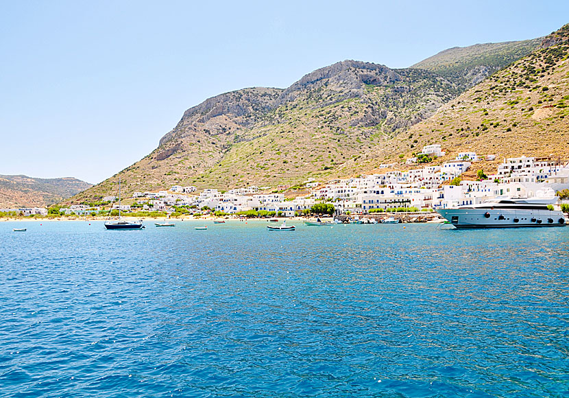 The port and beach of Kamares on Sifnos in the Cyclades.