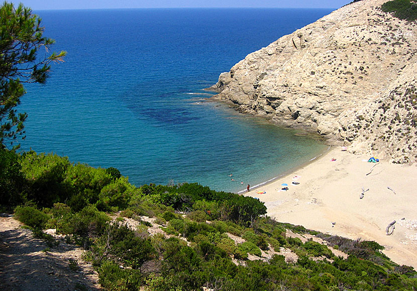 The best beaches in Skiathos. Mikros Aselinos beach.