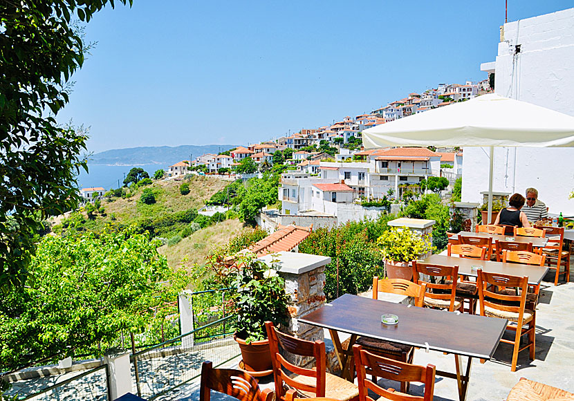 Taverna Mastora To Steki is located where the village of Glossa begins.