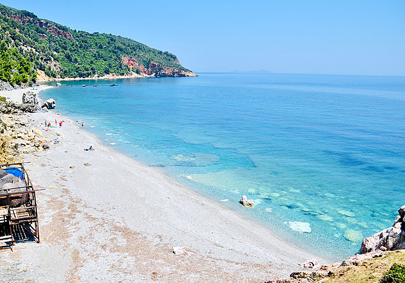Don't miss Velanio beach when you visit Stafilos beach near Skopelos town.