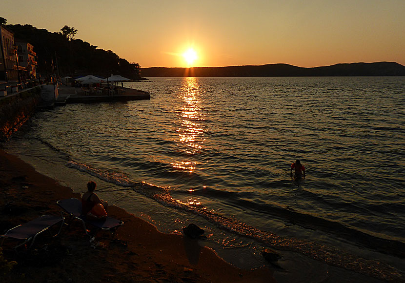 The sunset in Pylos in Peloponnese.