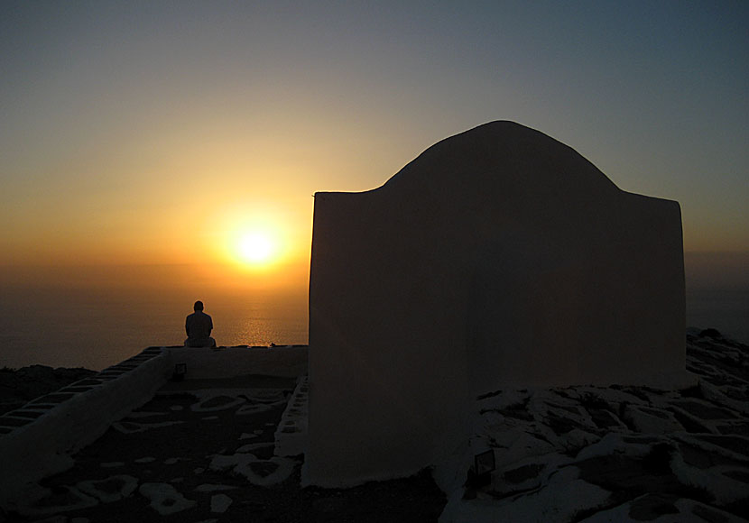 The sunset in Chora on Sikinos.