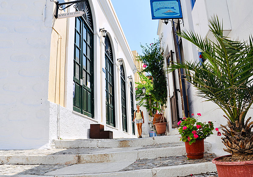 Cafes in the village of Ano Syros on the island of Syros.