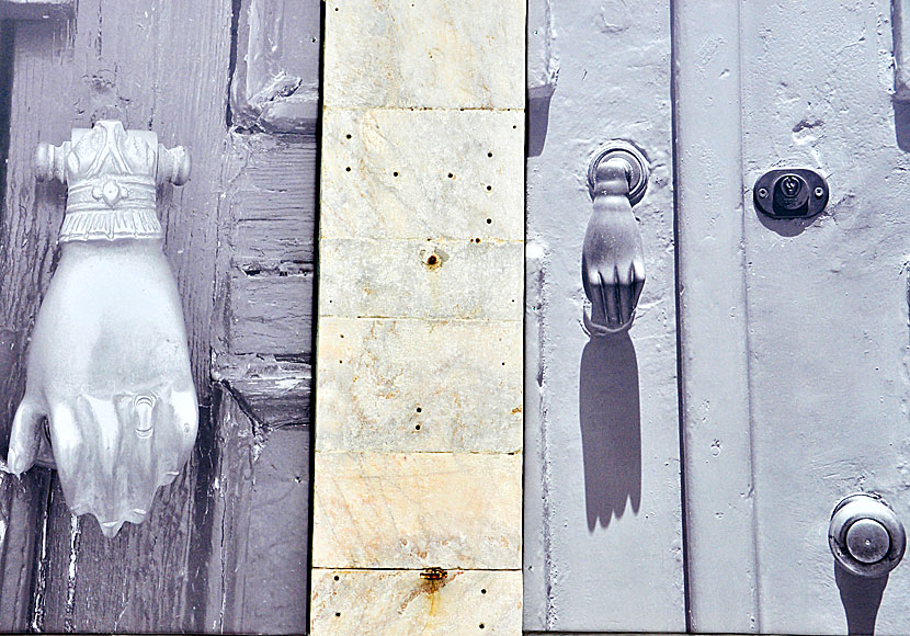 Beautiful doors, door handles and door knockers in Ermoupolis.