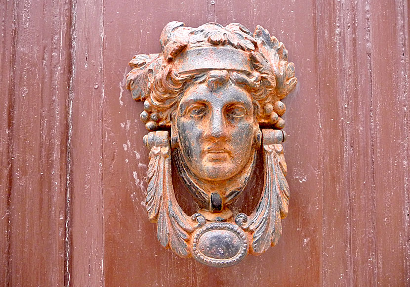 Beautiful doors, door handles and door knockers in Ermoupolis on Syros.