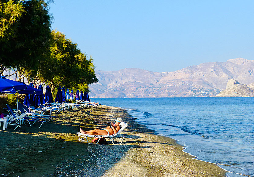 The beach in the only village on Telendos.