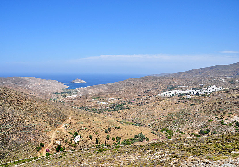 The villages of Panormos and Pyrgos on the island of Tinos in the Cyclades.